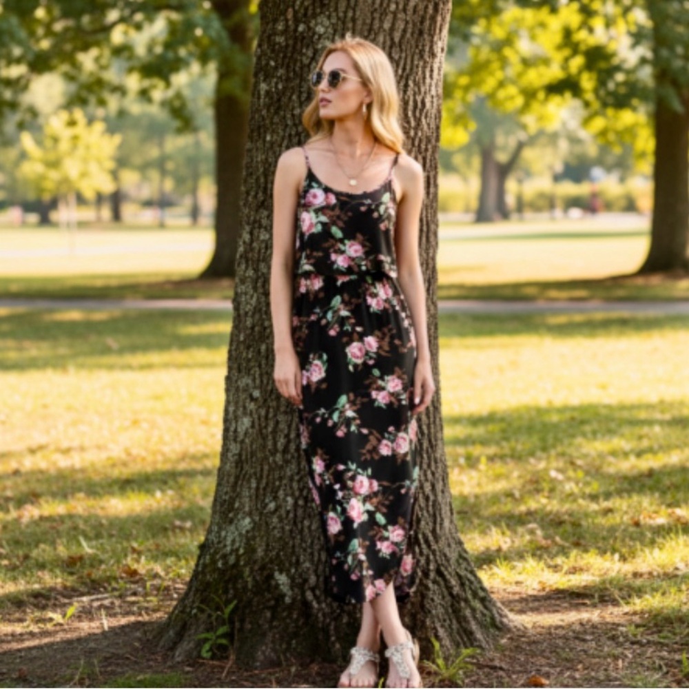 LILBETTER Floral Sleeveless Dress Size Large - Picture 5 of 9